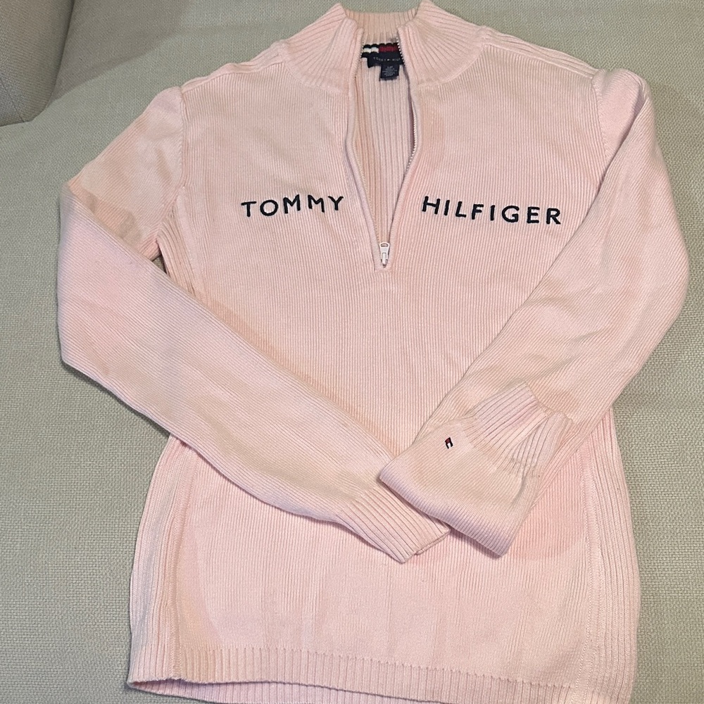 Tommy Hilfiger Pink Half-Zip Sweater
